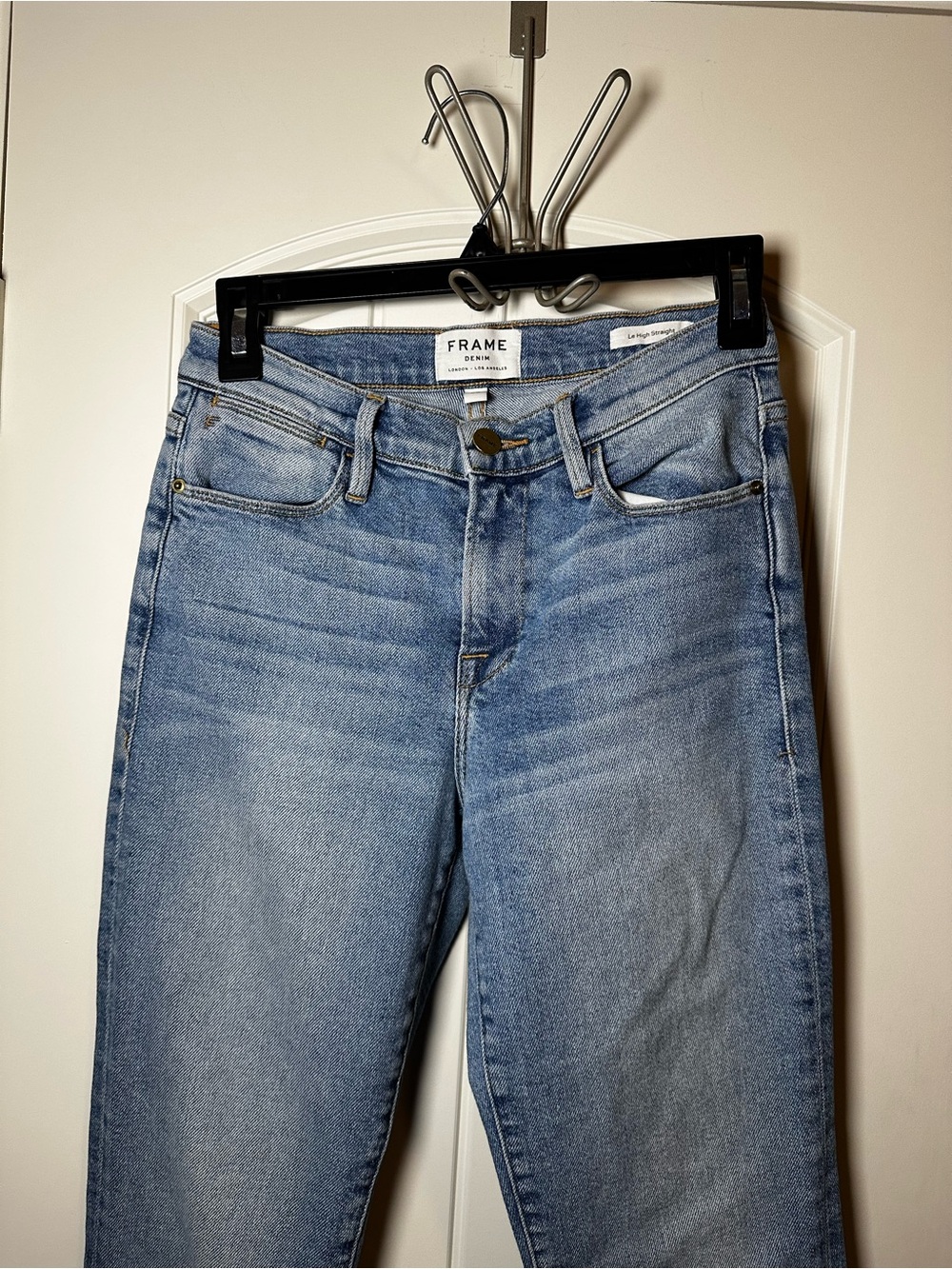 Frame Denim Le High Straight Jeans with Side Zip Detail in Allowell size 26 - Picture 5 of 11